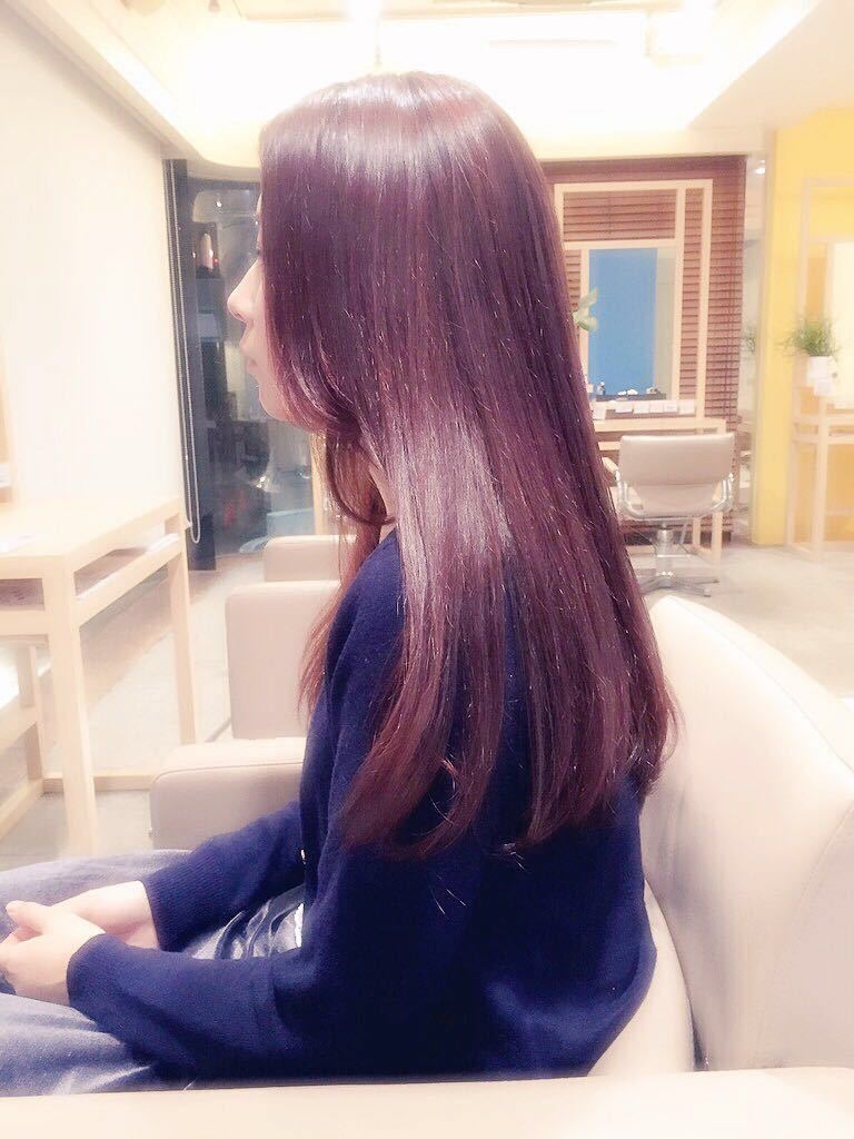 おフェロ 秋カラー ピンクベージュ ピンク ロングヘア ブラウン ヘアカラー かわいい