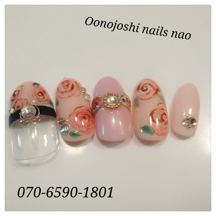 Nails Naoのネイルデザイン ガーリーネイル ローズネイル アンティーク Tredina