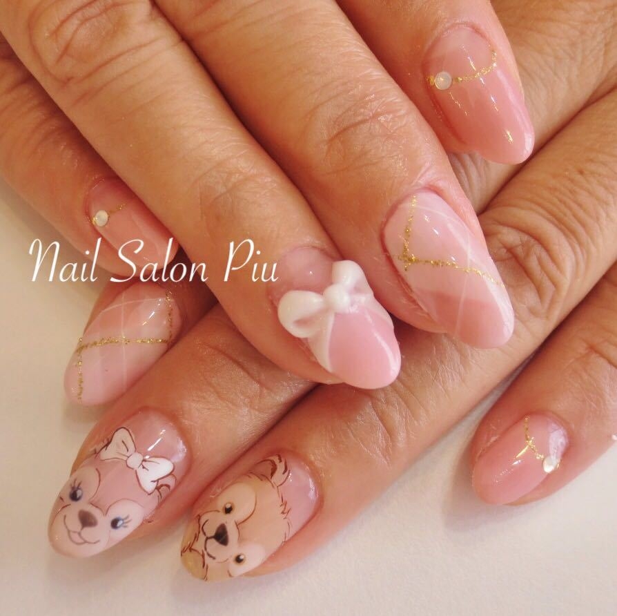 Nail Salon Piuのネイルデザイン リボン キャラネイル チェック Tredina