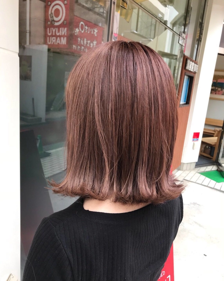 Hair Blancoさんのヘアスタイル パープルピンクボブ美容 Tredina