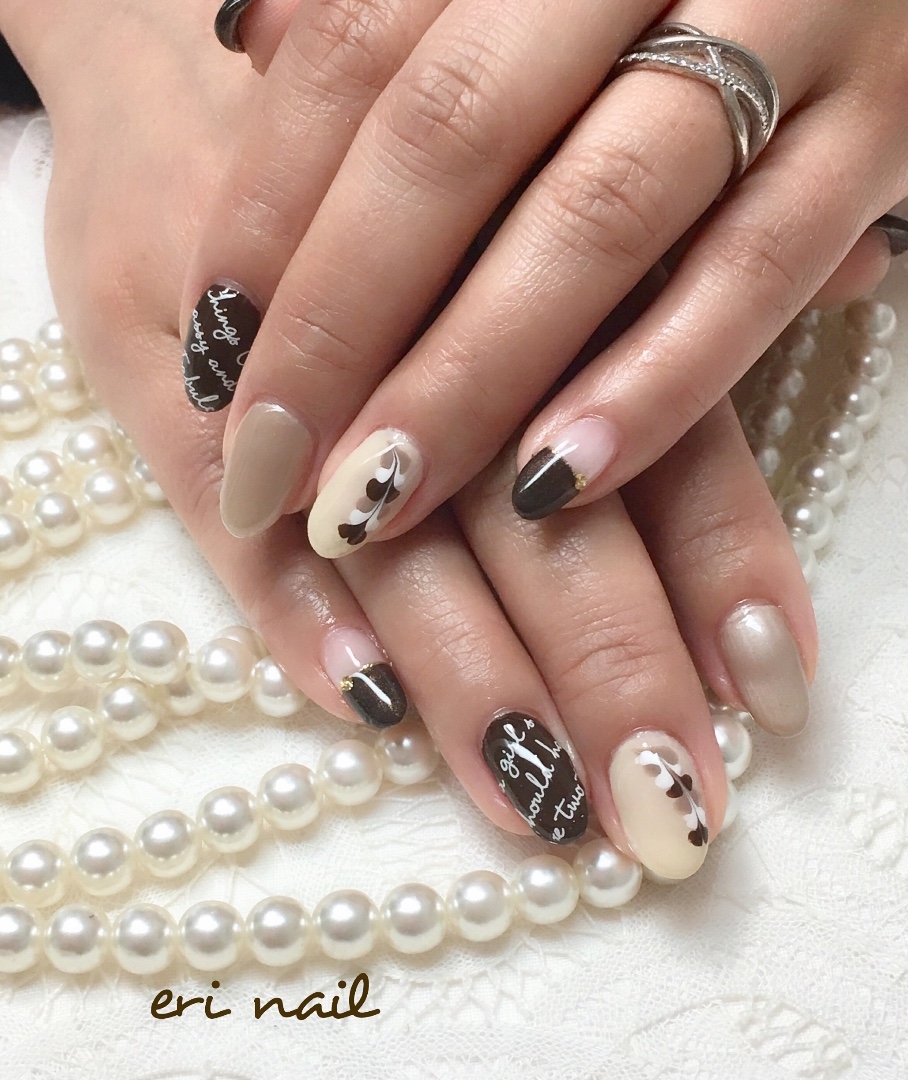 名古屋市天白区プライベートサロンeri nailさんのネイルデザイン 『大人バレンタインネイル🍫ブ』 , tredina