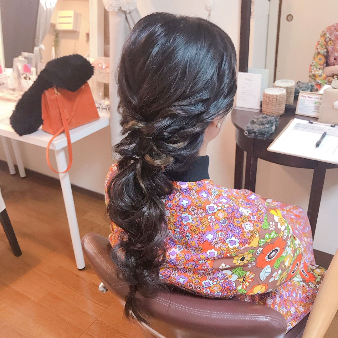 Moriyama Mamiのヘアスタイル ヘアアレンジ 黒髪 オトナ女子 Tredina