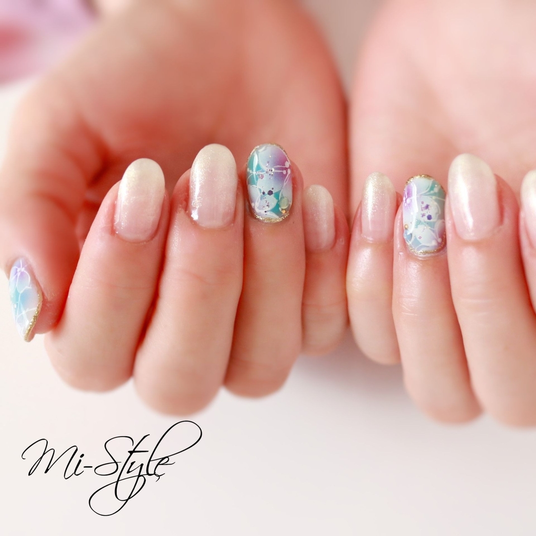 Mieko Hiramatsuのネイルデザイン パステルカラー 春ネイル 桜ネイル Tredina Mieko Hiramatsuのネイルデザイン パステルカラー 春ネイル 桜ネイル Tredina