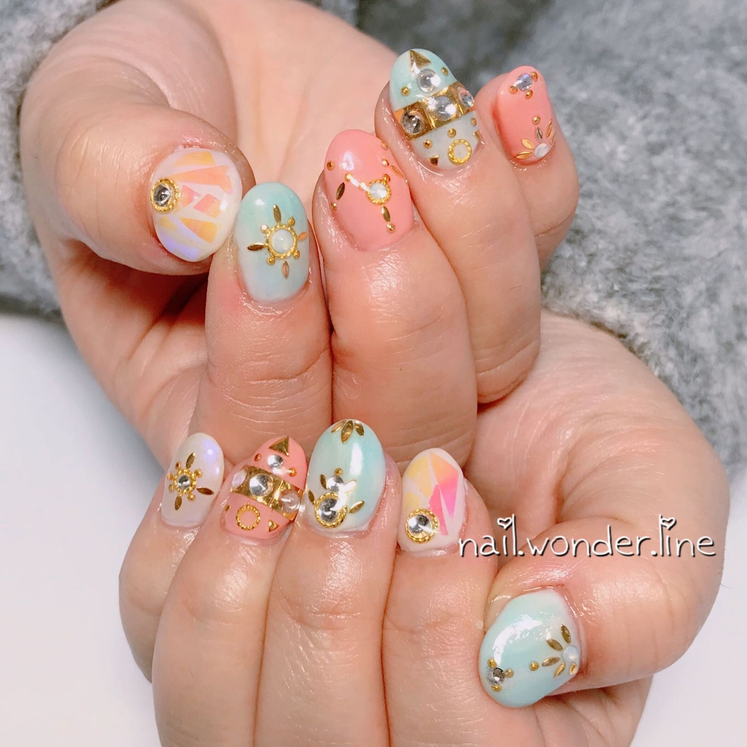 Nailwonderlineさんのネイルデザイン リゾートネイル 春ネイル