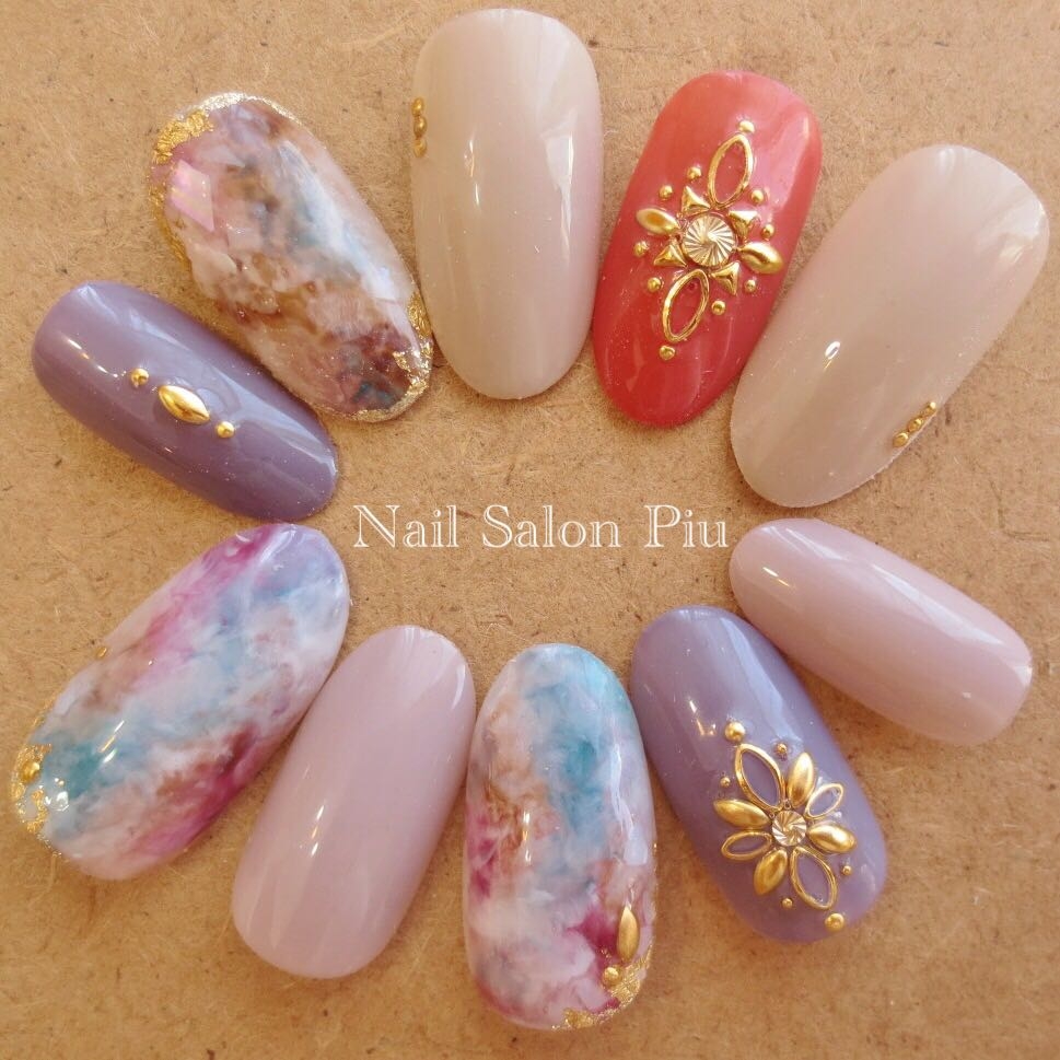 Nail Salon Piuのスナップ 夏ネイル タイダイ エスニック Tredina