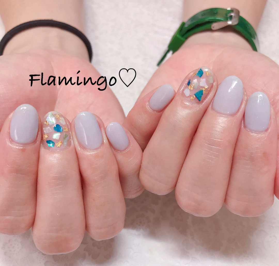 Flamingo のネイルデザイン ネイル ジェル 夏ネイル Tredina