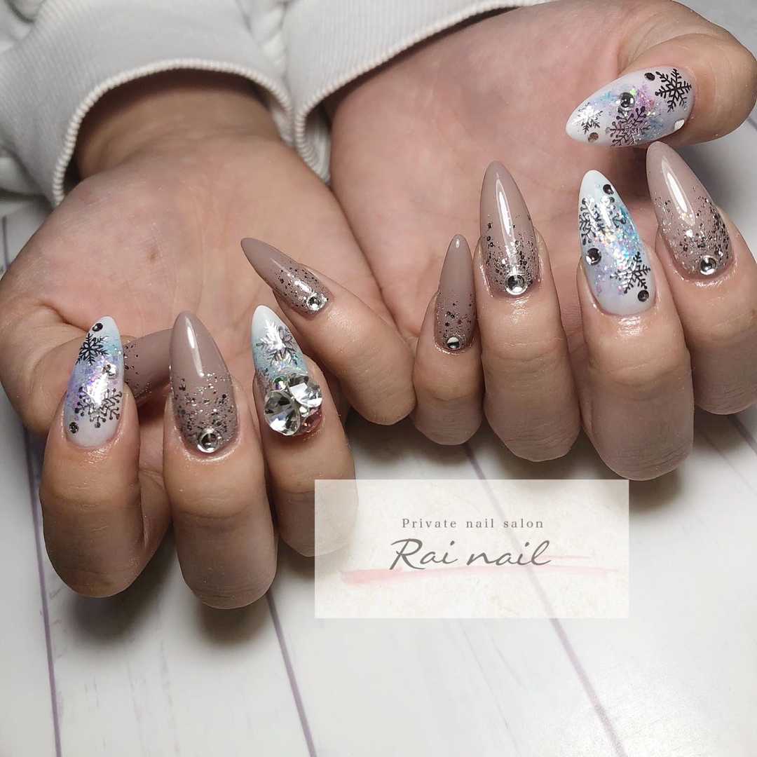 奈良 田原本 Rai Nail Risaのネイルデザイン ネイル 冬ネイル フット