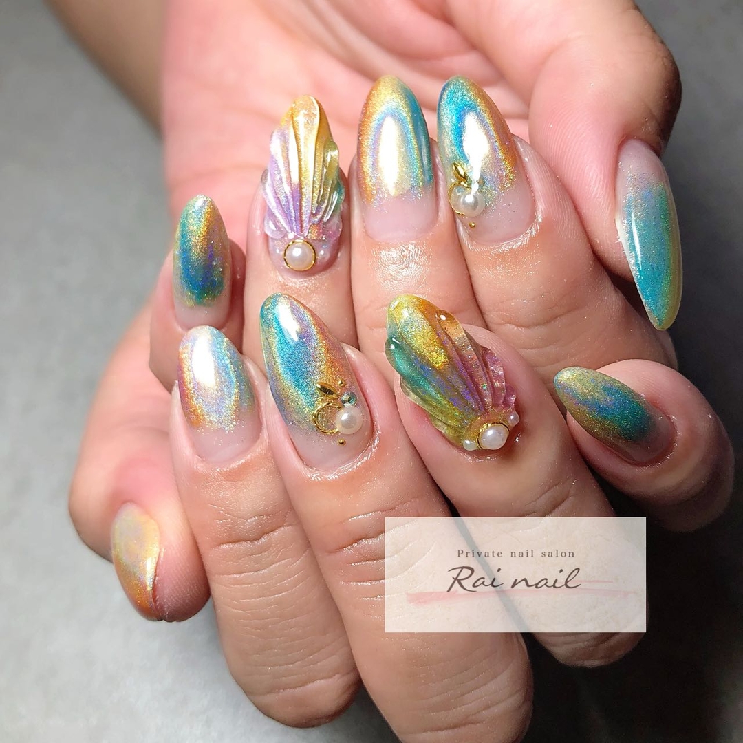 奈良 田原本 Rai Nail Risaのネイルデザイン ネイル 夏ネイル フットネイル Tredina