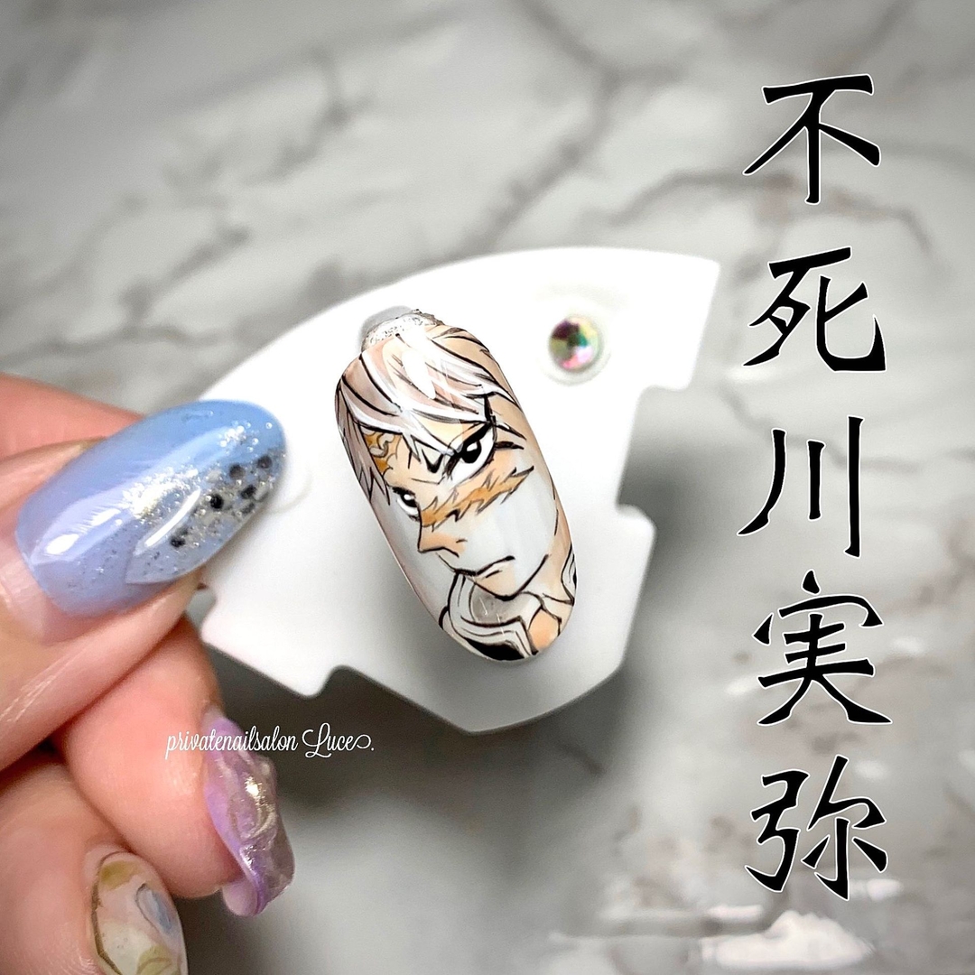 Privatenailsalon Luce のネイルデザイン セルフネイル 手描き キャラクターネイル Tredina